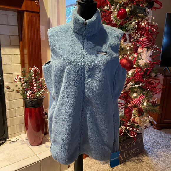 NWT Women's XL COLUMBIA EXS Fleece Vest Painted Sky Blue - Picture 2 of 8